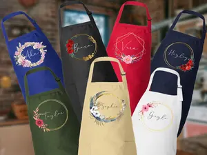 Floral Wreath Apron, Floral Apron, Custom Bakery Apron, Custom Flower Apron, Personalized Aprons For Women, Customized Floral Apron