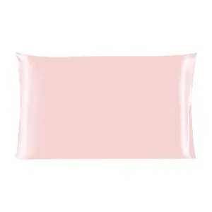 Unique Bargains 100% Charmeuse Pure Silk Pillowcase for Hair and Skin, 350TC 19 Momme (1-Piece) Silk Pillow Case, Soft and Breathable Pink Silk Pillowcase Queen (20x30inch)