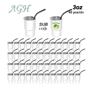 USA mix 48pcs 3oz Stainless Steel Mini Tumblers with Lids – Perfect for Weddings, Parties, Whiskey, and Cocktails Water Bottles Glass