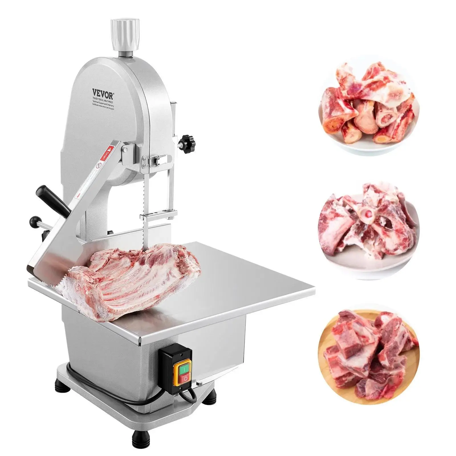 【Summerfinds】VEVOR 1800W Commercial Electric Meat Bandsaw Stainless Steel Bone Sawing Machine