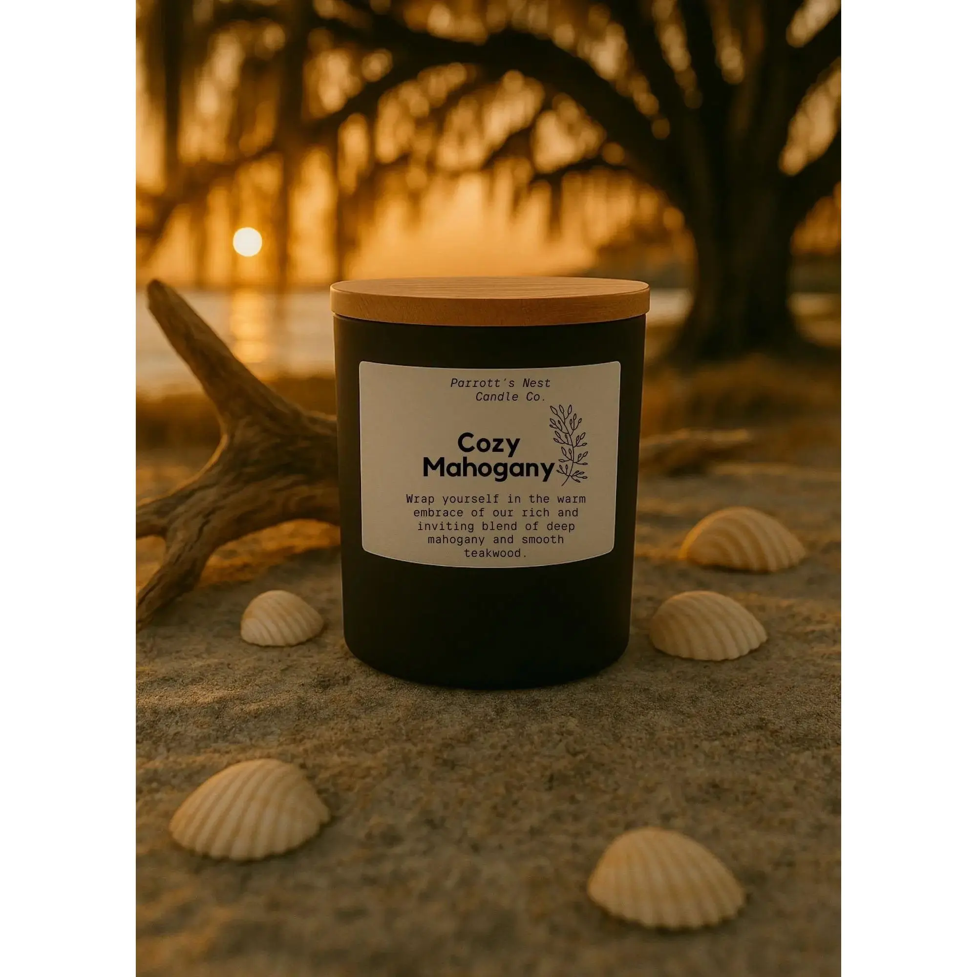 Cozy Mahogany Soy Candle | 8 oz Hand-Poured Woodsy Candle