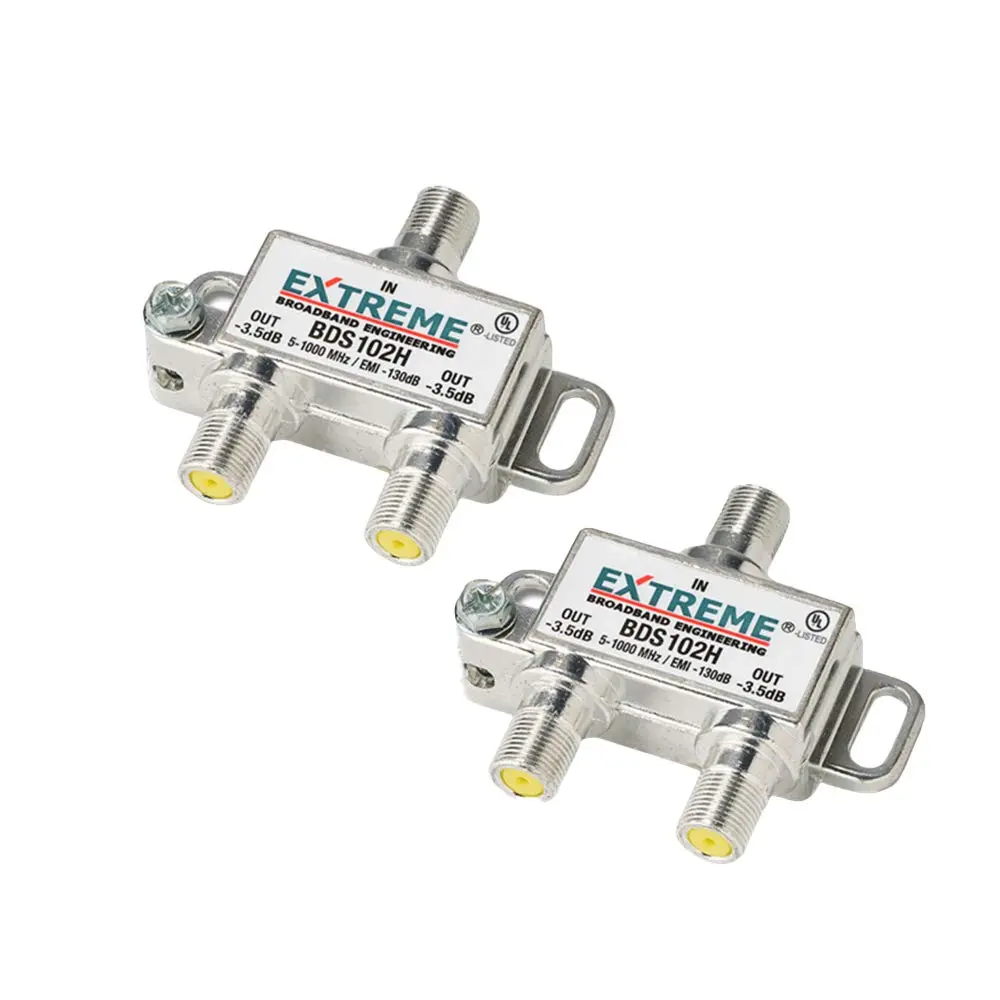 2 Way Extreme/Amphenol 1GHz High Performance Coax Cable Splitter BDS102H 2 Pack