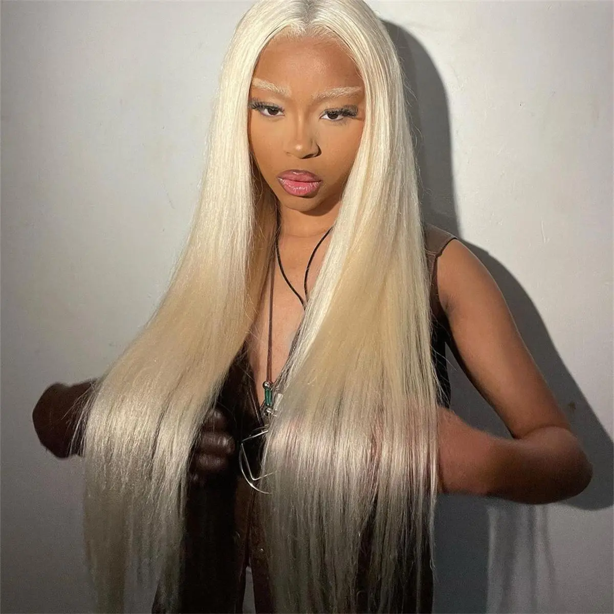 613 Blonde Straight 6*4 Wear Go Pre Plucked Hairline Pre Cut Lace Glueless Lace Closure Colored Wig BGMgirl Hair human hair wig Natural Density summer outfits back to school