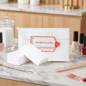 Professional Salon Nail Care: 450-Piece Thick Non-Woven Cleansing Pads Set, Soft and Efficient for Nail Polish Gel Removal, Multipurpose Buffing Wipes with Portable Storage, Durable, Tear-Resistant, Suitable for Nail Art Accessories.