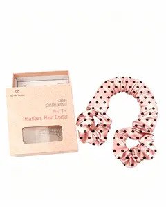 BONNET QUEEN Multi-function Satin Heatless Hair Curler & Hair Tie Non-Heating Hair Roller Curling Rod with Scrunchie, Large, Rosée Polka (For Big Curls), Wavy Curls, Heatless Styling Kit outdoorfun summervibes,