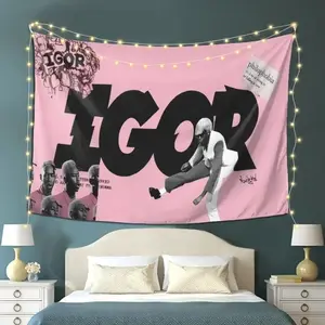 Igor Hip Hop Album Cover Art Tapestry - Smooth Print, Lightweight Hanging Fabric for Living Room, Bedroom Home Decor