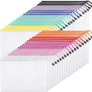 ULICO18Pack 8Sizes Mesh Pouch,Waterproof Zipper Bags Document Multipurpose Bags for Office,Board Game,Puzzles,Cosmetics,Accessories and Home Organiser tote bag makeup room zipper pouch bible journaling portable travel organizer waterproof toiletry bag