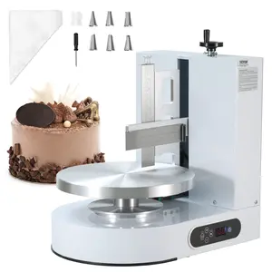 VEVOR Cake Decorating Machine, Cake Cream Spreading Coating Smearing Machine, Low Noise Cake Frosting Machine, Turntable with Adjustable Scraper, for 4 to 12 Cake, 25-320RPM Rotating Speed, White