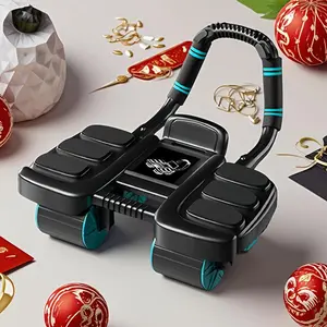 Home Fitness Equipment, Abdominal Body Roller, Four-wheel Design, New Elbow Support, Automatic Rebound, Upgraded Core Training Equipment - A Must for Home Fitness