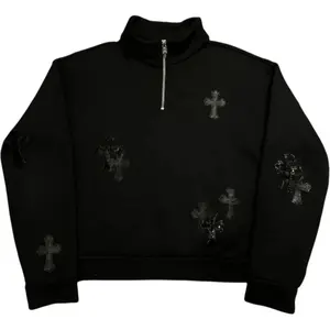 Chrome Hearts Flooded Cross Patch Quarter Zip Black