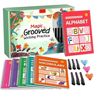 TIME X Magic Grooved Writing Practice Books,  Handwriting Practice Books, Groove Workbooks, Handwriting Practice for  3 +, Large Writing Practice Books (Practice 6-Books)