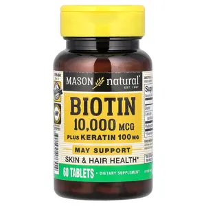 Mason Natural Biotin Plus Keratin, 60 Tablets