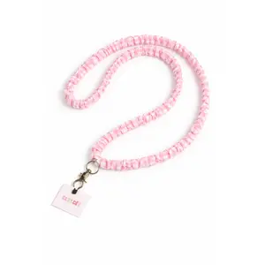 Andi-Pink Gingham Lanyard