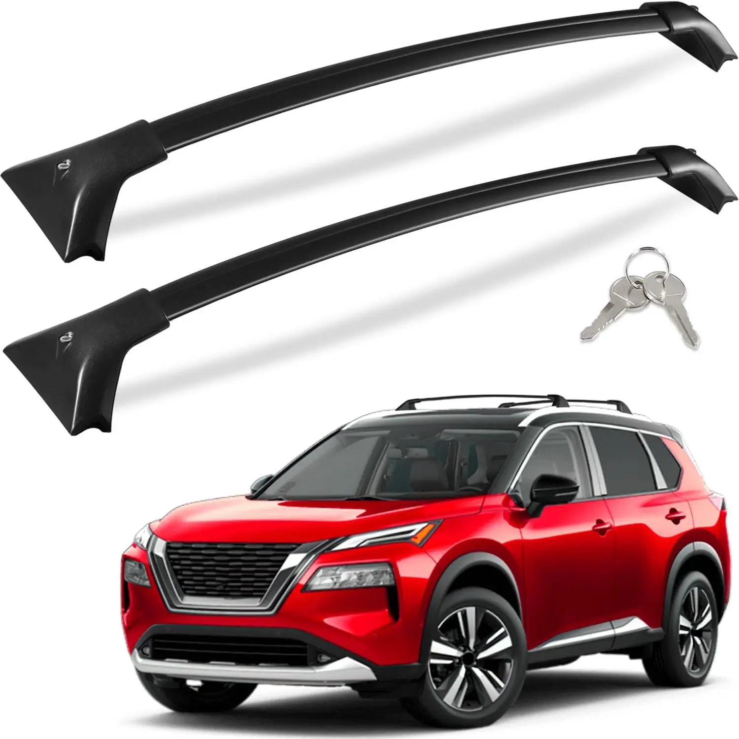 Lockable 260LBS Roof Rack Cross Bars Compatible with Nissan Rogue 2021 2022 2023 2024 2025 SV SL  (with Flush Roof Rails), Heavy Duty Anti- Aluminum Roof Rails Crossbars Rooftop