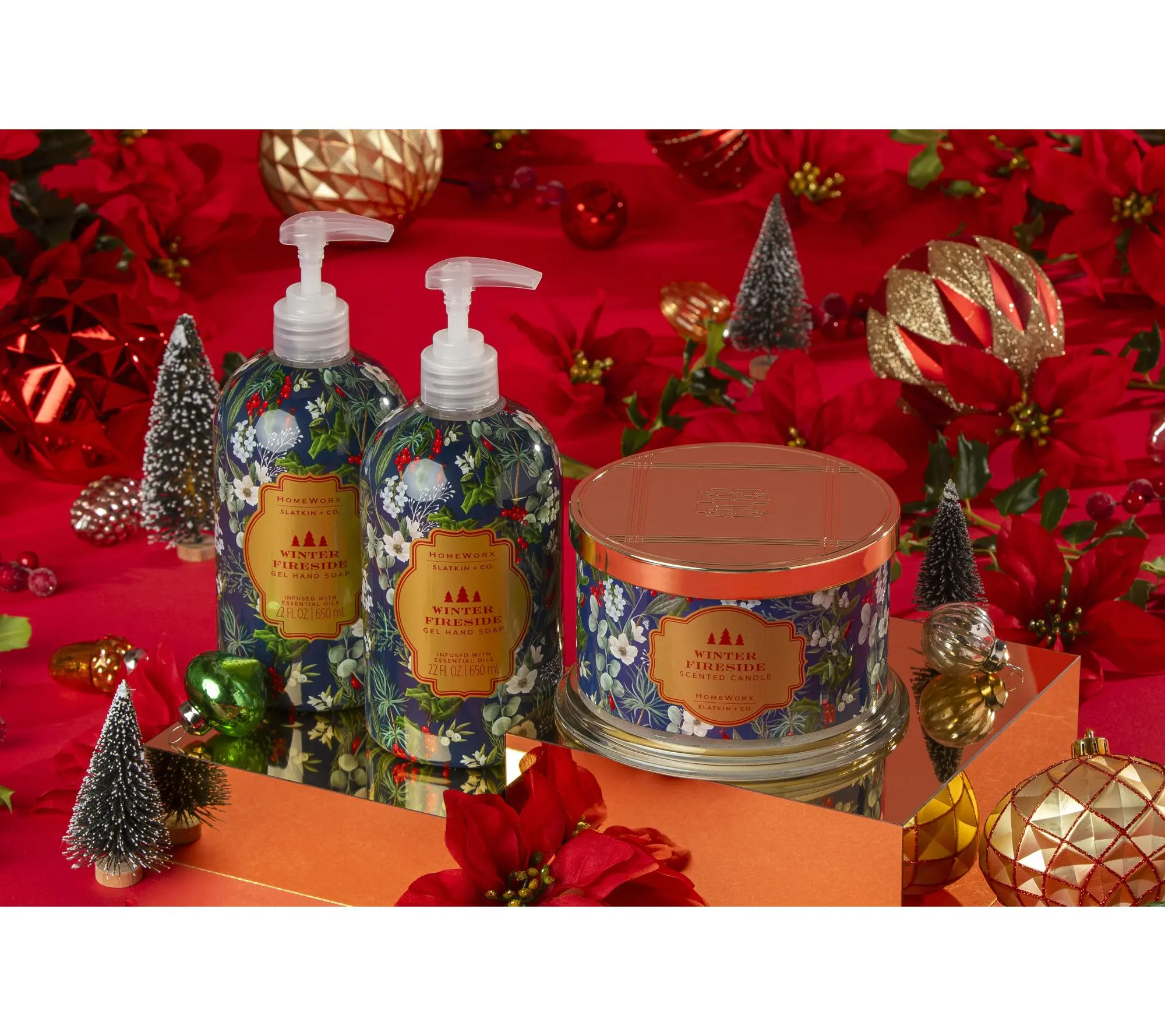 HomeWorx by Slatkin + Co. Cozy Winter 18oz Candle & 22oz Hand Soaps