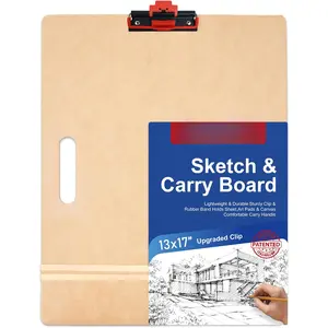 13x17 Drawg Boards, Portable Sketch Board with Adjustable Upgraded Clip and Side Handle,  Clipboard for Studio and Classroom Drawg