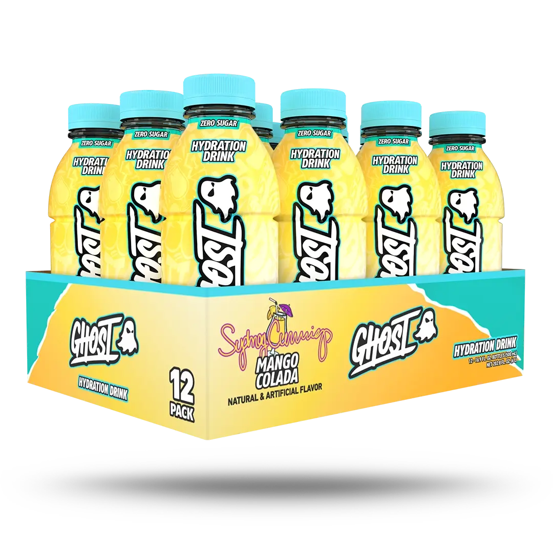 GHOST HYDRATION DRINKS x SYDNEY CUMMINGS | MANGO COLADA - 12 Pack - 16.9 Fl oz bottles