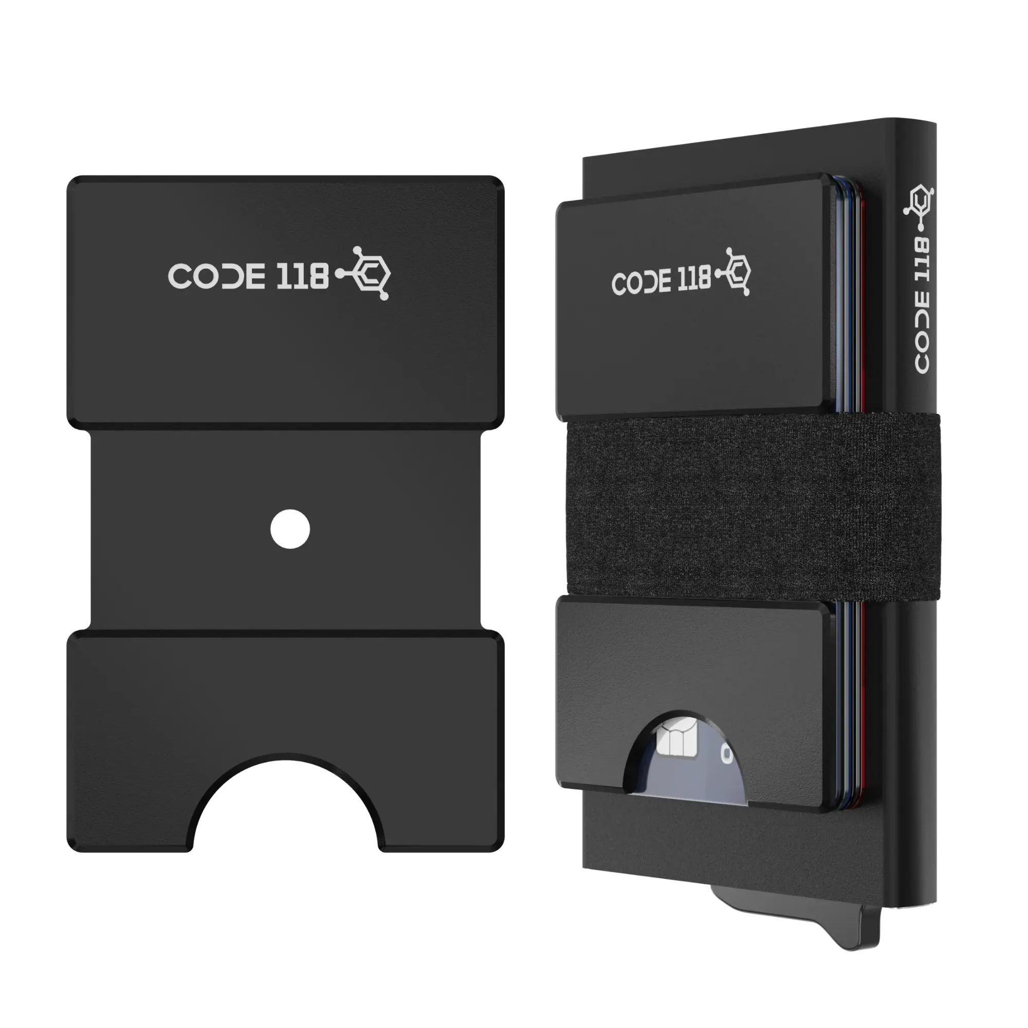 CODE 118 Modular Backplate - Slim Aluminum Card Holder for CODE 118 Wallet - RFID Blocking Storage Expander Holds 8 Extra Cards (Wallet Not Included)