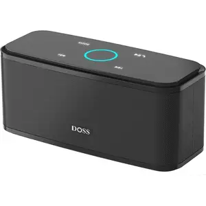 DOSS SoundBox Touch Rechargeable Wireless Bluetooth Stereo Portable Speaker - 12W HD Audio, Rich Bass, IPX5 Water Resistant Metal Compact Device, 20H Playtime, Micro Handsfree, USB/SD/Auxiliary Input Compatible for Mobile Phones, Home & Outdoor Use