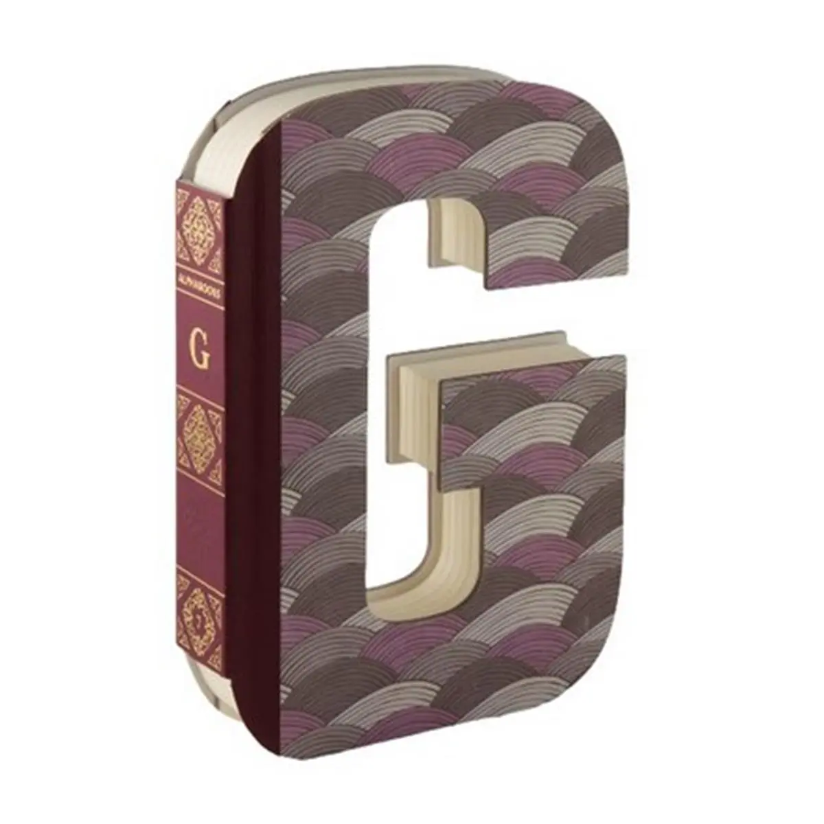212 MAIN Initial Letter G-Shaped Writing Notebook by That Company Called If, Office Stationery Supplies with Blank Cream Paper Stock, Buckram Spine