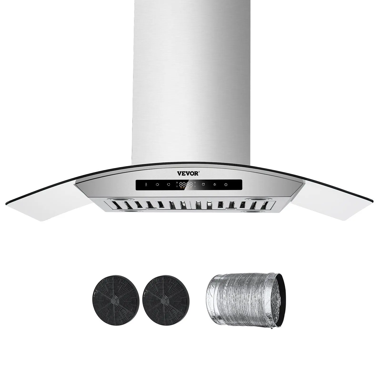 【Summerfinds】VEVOR 30" Stainless Steel Wall & Ceiling Mount Range Hood, 800CFM Home Kitchen Appliance with LED Light, Gesture & Touch Control, Powerful Motor for Home Household Items, Kitchen Appliances