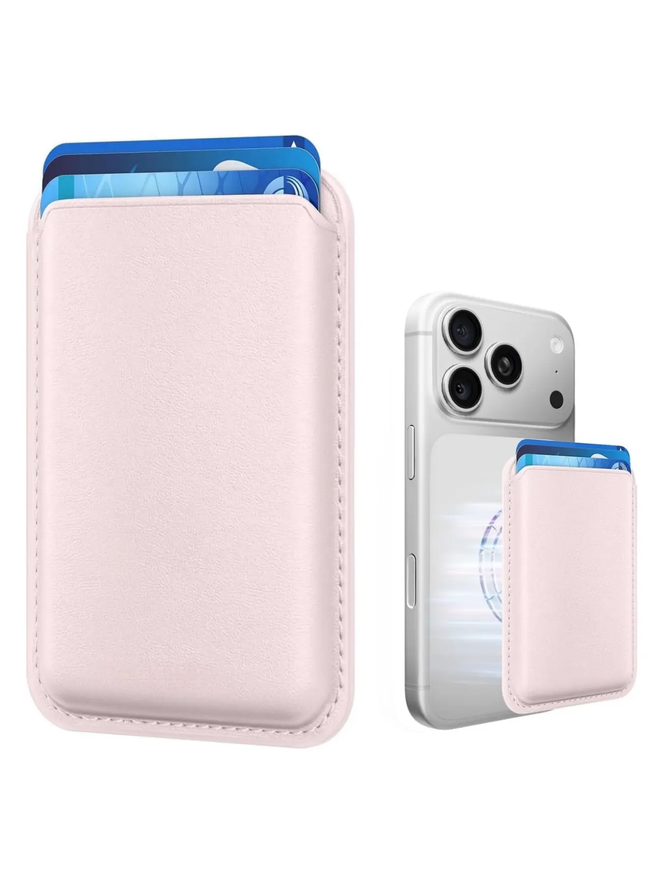 Portable slim cardholder, phone wallet, securely magnetic, unisex card bag suitable for daily use, protecting your documents and preventing theft, Suitable for Mobile Phone 12-17, Pro/Pro max and other band mobile phone, Phone Accessories