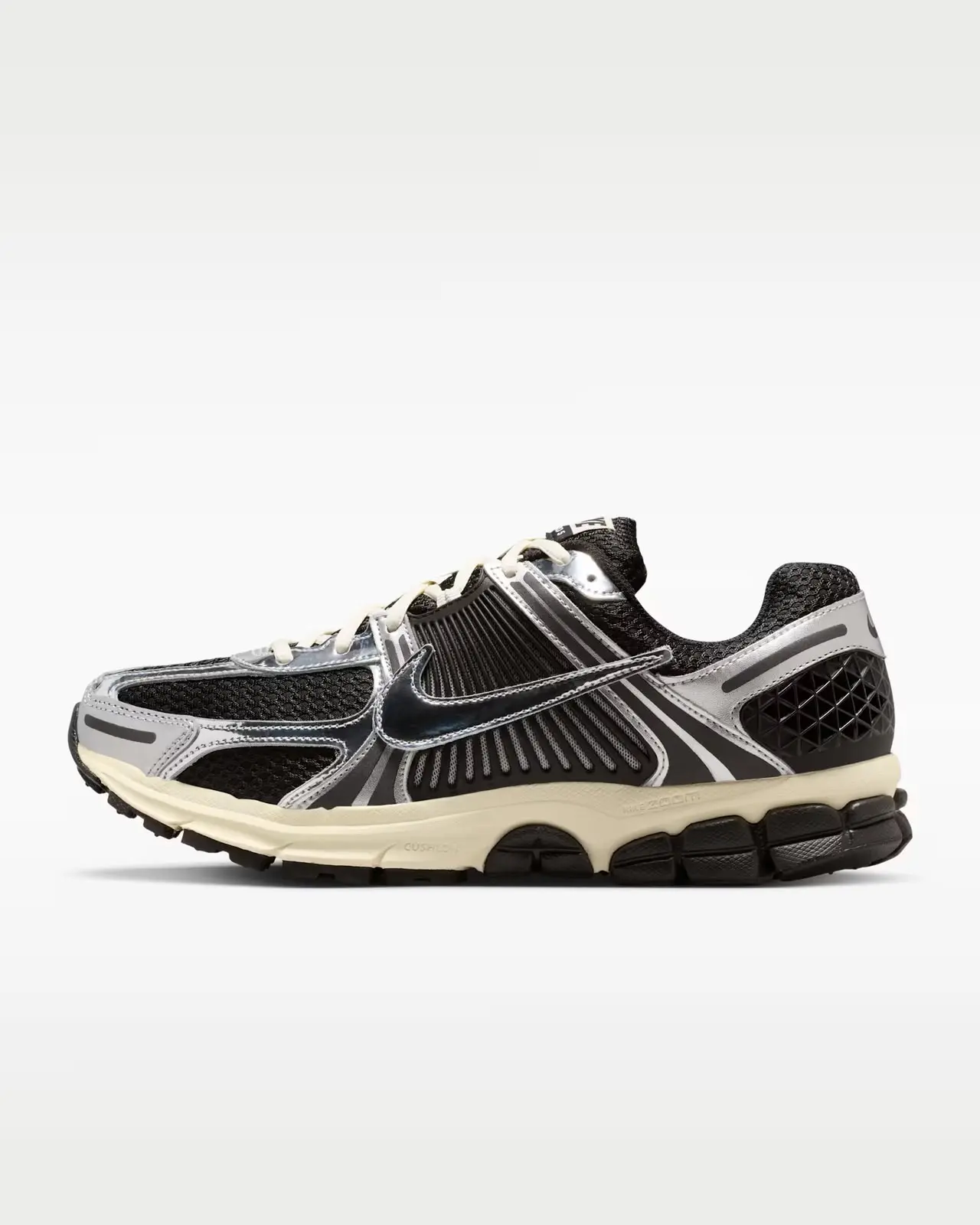 Nike Zoom Vomero 5 Black Metallic Silver Coconut Milk Chrome Mens Sneakers