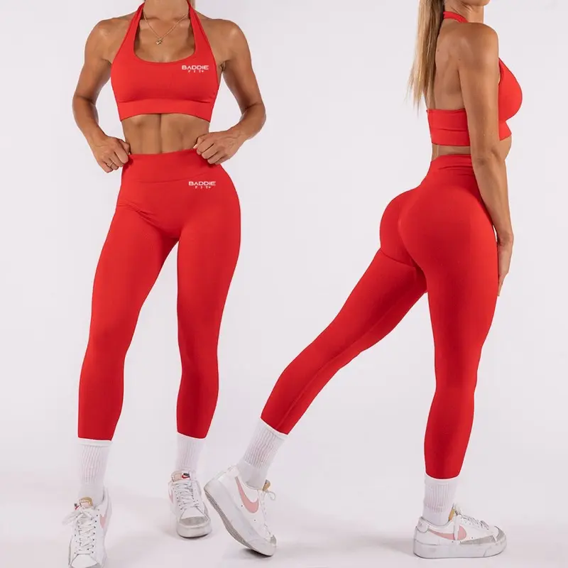 Baddiefit Scrunched Booty Seamless Leggings for Women - Breathable Workout Bottoms, High Waist Design, 90% Nylon & 10% Spandex, Knitted Quality