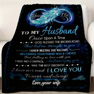 280gsm I Love You Blanket - In Stock, Local Warehouse, Unique Gifts For Husband (Birthday, Wedding Anniversary) & Boyfriend, Mens Bedding Throw, Gifts For Boyfriend