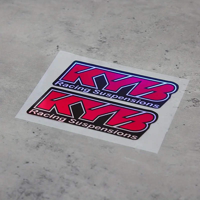 Laser textured KYB shock absorber sticker | Suitable for off-road motorcycles, racing cars, and helmets - Fashion decorative sticker, suitable for endurance racing and helmet personalization Motorcycle Stickers