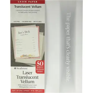 Laser Vellum Inkjet Paper 8.5"x11" 50 Sheets White/Ivory
