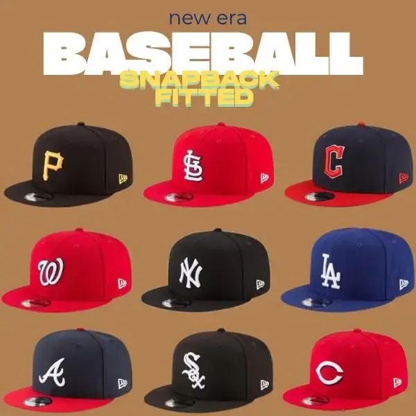 New Era Snapback Baseball Hat – Athletics, Seattle Mariners, LA Dodgers, NY Yankees, Chicago White Sox, Cardinals, Nationals, Pirates, Braves, Guardians – Adjustable Flat Brim Cap for Men Women, Urban Streetwear, Sports Fan Gear, Gorra Unisex USA