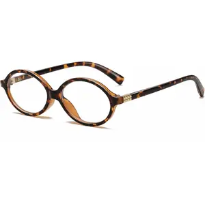 Fashion Oval Glasses for Women Men Retro Round Tortoise Frame Blue Light Glasses Nerd Eyeglasses