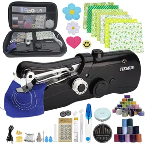 Sewing Machine for Bginners, Mini Sewing Machine for Quick Stitching with Sewing Supplies Suitable for Clothes, Jeans, DIY, Home, Travel (Black)