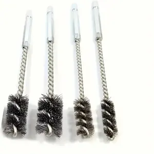 Stainless Steel Wire Brush Set, 4 Counts/set Multipurpose Cleaning & Polishing Tool, Rust Removal Brush, Drill Brush Set for Bore and Pipe Cleaning, Drain Cleaning Tool