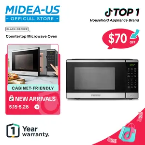 BLACK+DECKER 0.9 Countertop Microwave Oven,  gift, 0.9 Cu Ft, 6 Auto Menus, Child Lock, Memory Function, 10 Power Levels, Easy One-Touch Start, Digital Panel, Jumpstart, Gift, New Arrivals
