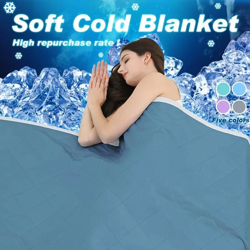 1pc Cooling Blanket, Hot Sleeper Extra Large 108*90 Inches Summer Cooling Blanket, Lightweight Air-cooled Comforter, Adult Heat Absorption Soft And Breathable Smooth Air Conditioner By Cool Breathable Moisture Absorption And Perspirat