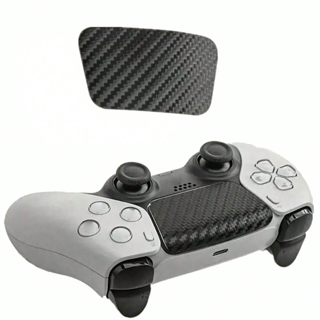 Carbon Fiber Pattern Controller Skin Sticker, Touch Pad Protective Film, Console Accessories for PS5 Controller, Game Console Accessories, Smartphone