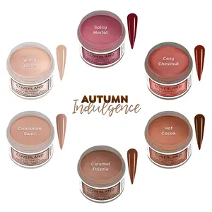 Tones Coverland Acrylic Powder 1.5 oz (6-Pack) "Autumn Indulgence" Fall 2024 Made in USA, Great for Nail Art
