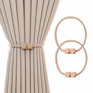Magnetic Curtain Tiebacks Set of 2, Strong Magnetic Design No Drilling Required, Durable and Easy to Use, Ideal for Living Room Bedroom Office, Interior Decoration Accessories