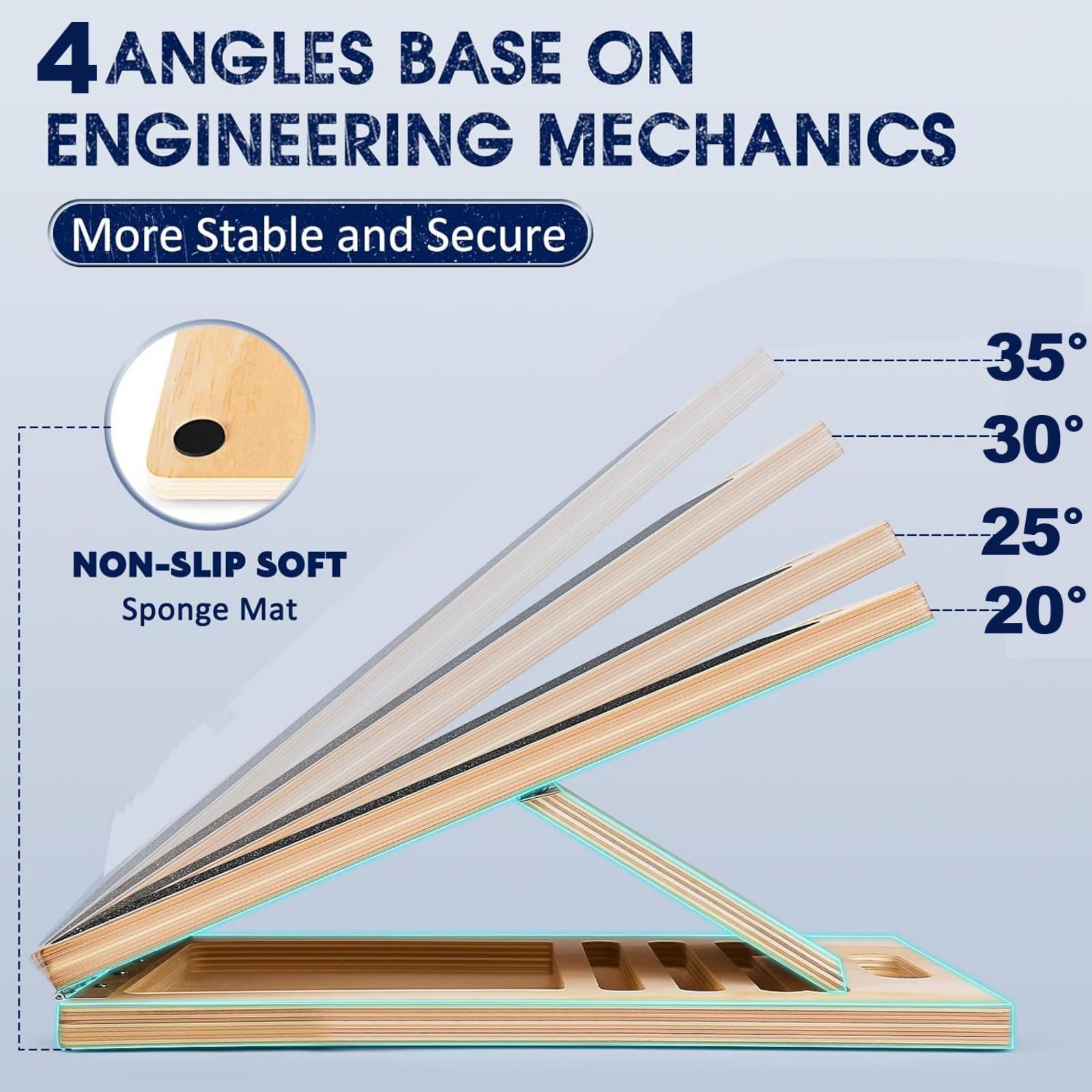 Homhut Wooden Calf Stretcher Slant Board Adjustable Incline Physical Therapy Equipment for Squats Pilates Ankle Heel Feet Leg Stretching Home Fitness