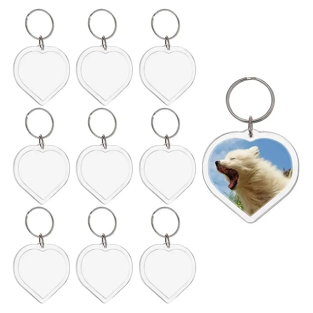 Acrylic Heart Keychain Set, Personalized Image, Heart Shaped Keychain, Perfect Gift for Valentine's Day, Birthday, Anniversary, Durable Material, Unique Accessory
