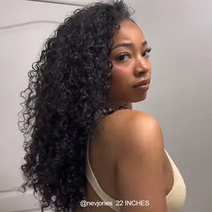 [3 IN 1 HALF WIG] Wavymyhair Outlets Wear Go Glueless 3 In 1 Flexi-Fit Drawstring Half Wig Water Wave Invisible Hairline Beginner Friendly No Lace No Glue Human Hair Wigs