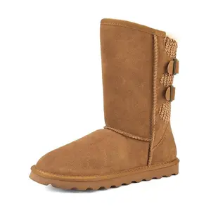 Dream Pairs Fuzzy-Chic Buckle Boots