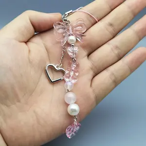 Cute Bear Heart Butterfly Phone Charm, Anti-Drop Keychain, Cartoon Decoration Lanyard, Girls' Bag Accessory, Key Holder, Phone Accessories