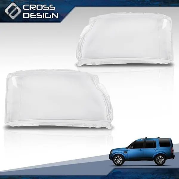 CROSSDESIGN Headlight Lens Covers Pair Left+Right Fits 2014-2016 Land Rover Discovery 4 LR4