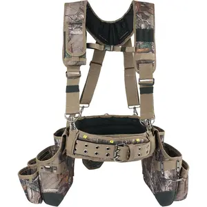 Tool Belt with Suspenders Camouflage Tool Bag for Framers Comb Apron Construction Suspenders Carpenter Suspension Rig for Electrician