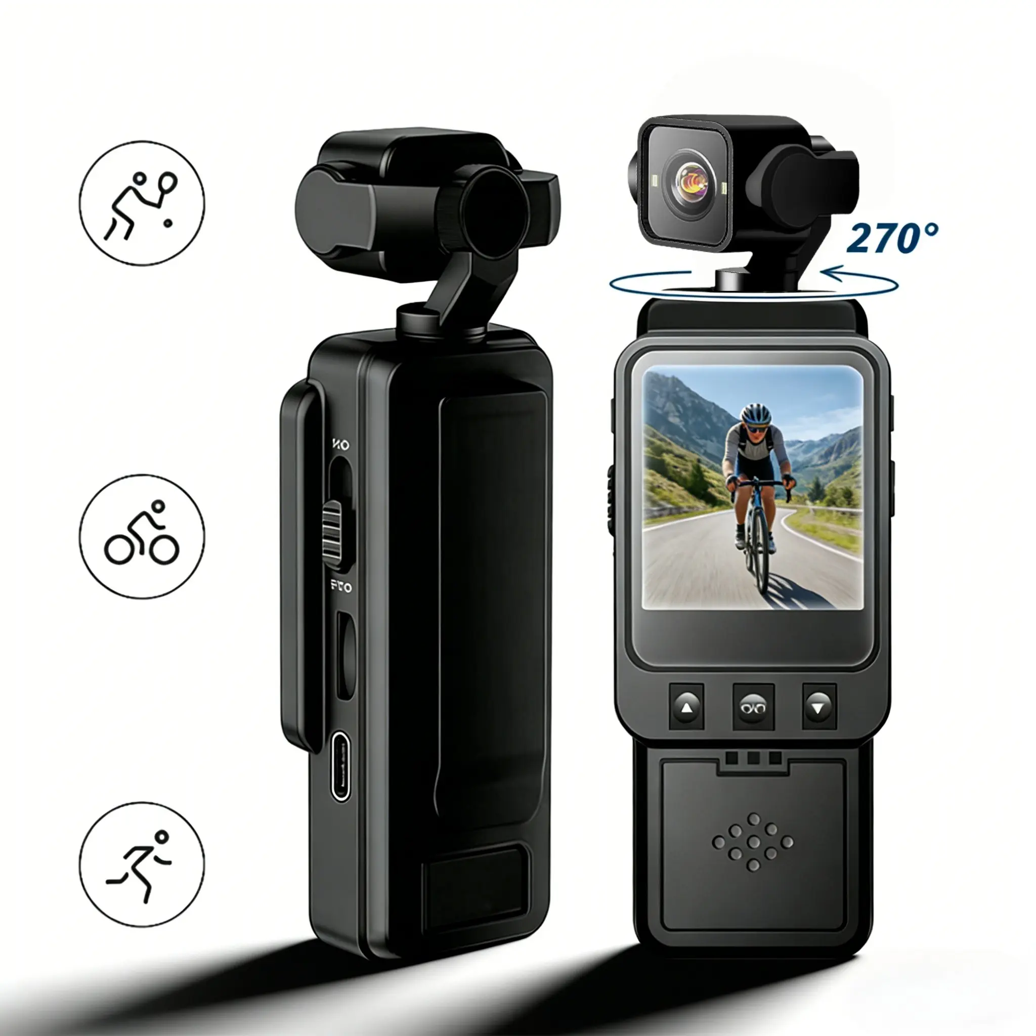 2026 1080P Pocket Camera , Action Camera for Recording , Wearable Clip On, Wide Angle, 6X Zoom, Ideal for Sports, Vlog,Security,action camera, Usb Charging Camera, Vlogging Camera, Portable Camcorder, Camera Video Recording, Digital Camcorder