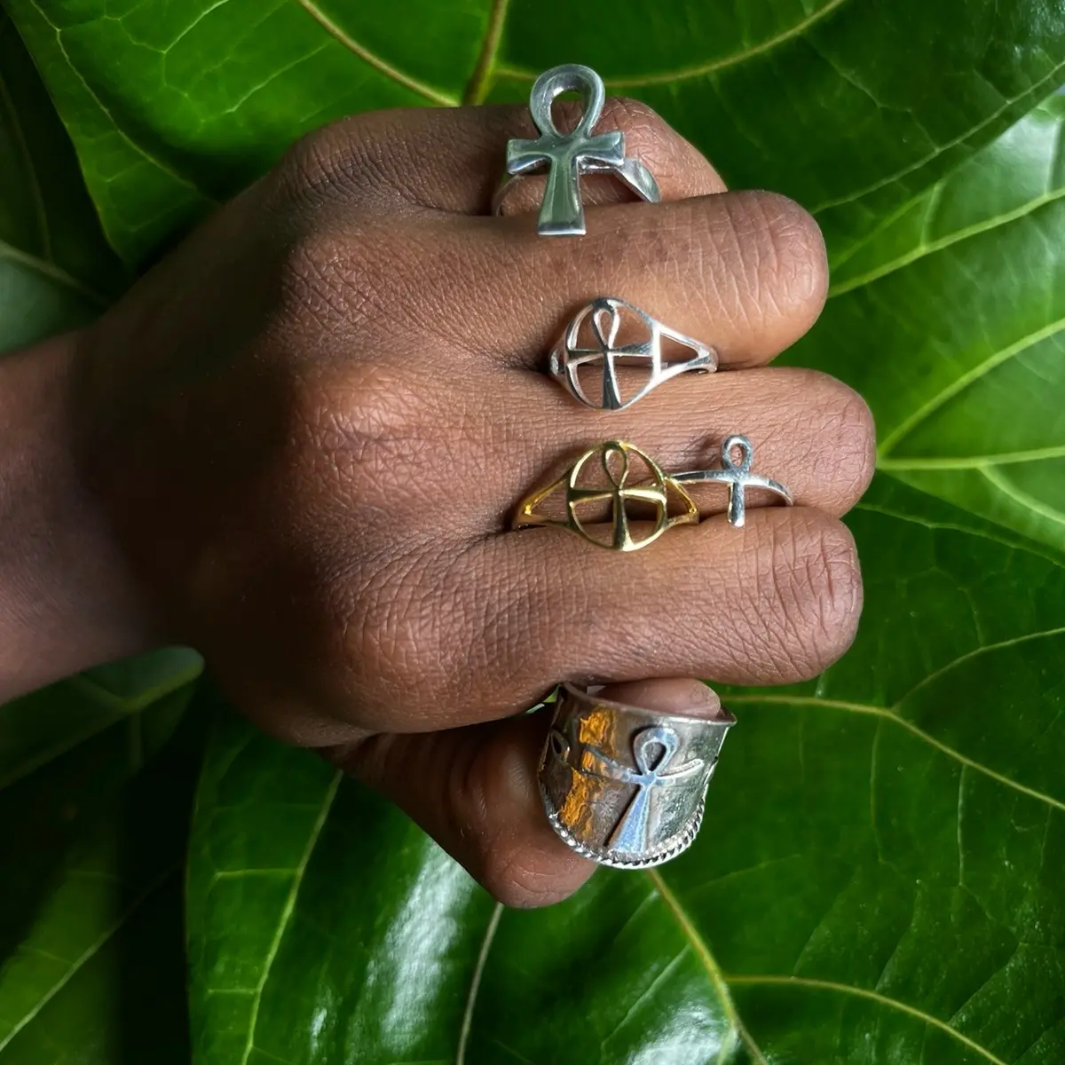 Silver Ankh Rings, .925 Quality