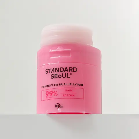STANDARD SEOUL Firming V-Fit Dual Jelly Toner Pads - Adults, Sensitive Skin, NMN + PDRN + Collagen, Dual Sides, Cooling De-Puff, Clinically Tested Pore Care, Wrinkle Care, Cooling Prep, Cruelty-Free, Alcohol-Free, All Skin Types, 60 Pads